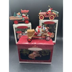 Hallmark‎ Santa's Transportation Ornaments Lot Of 3